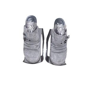 Dansko Women's 42/11 Gray Suede Heeled Clogs Studded Detailing & Buckle Accents